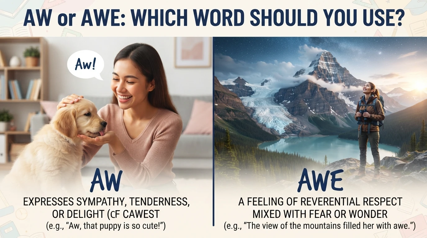 Aw or Awe: Which Word Should You Use?