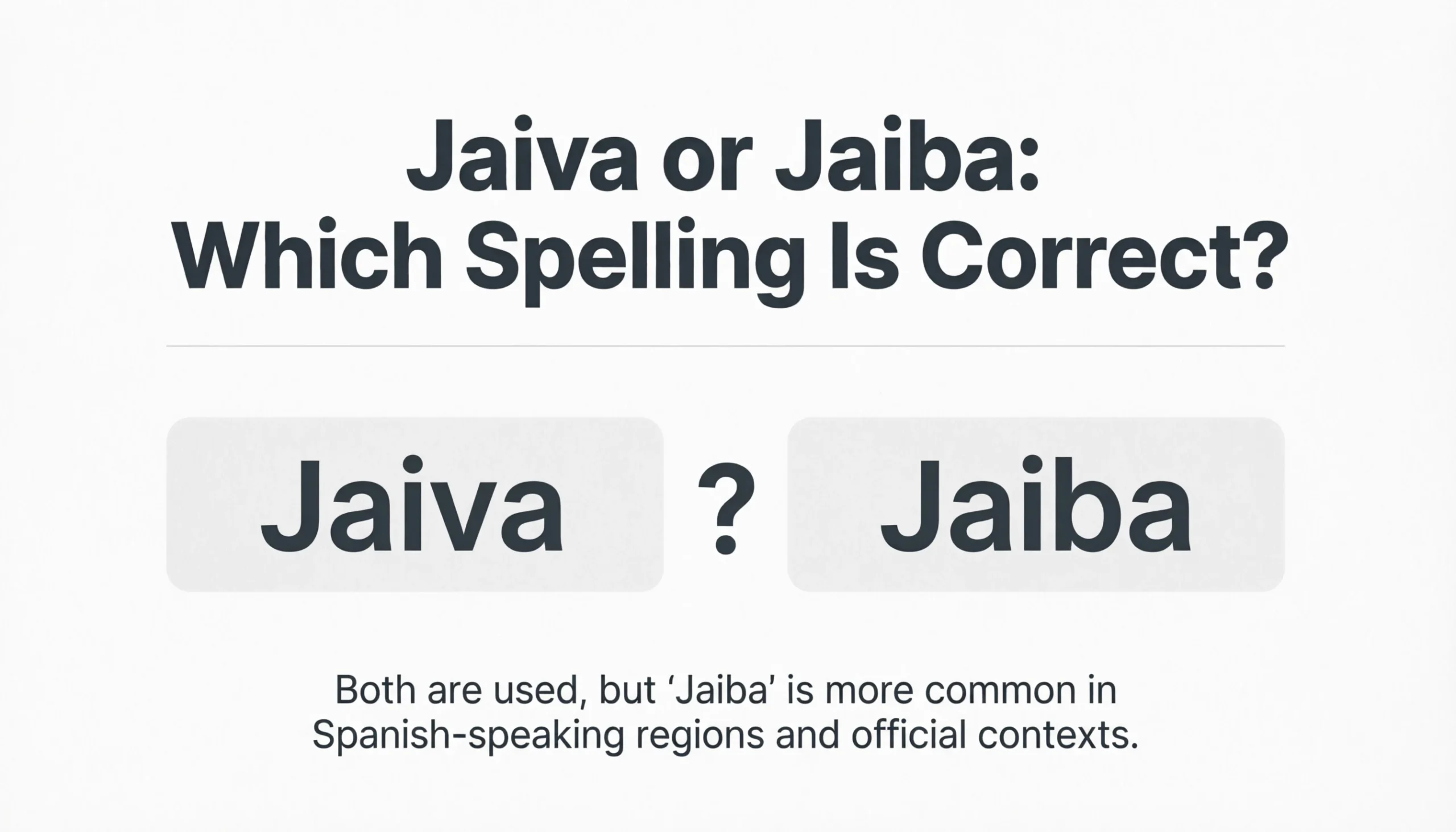 Jaiva or Jaiba: Which Spelling Is Correct?
